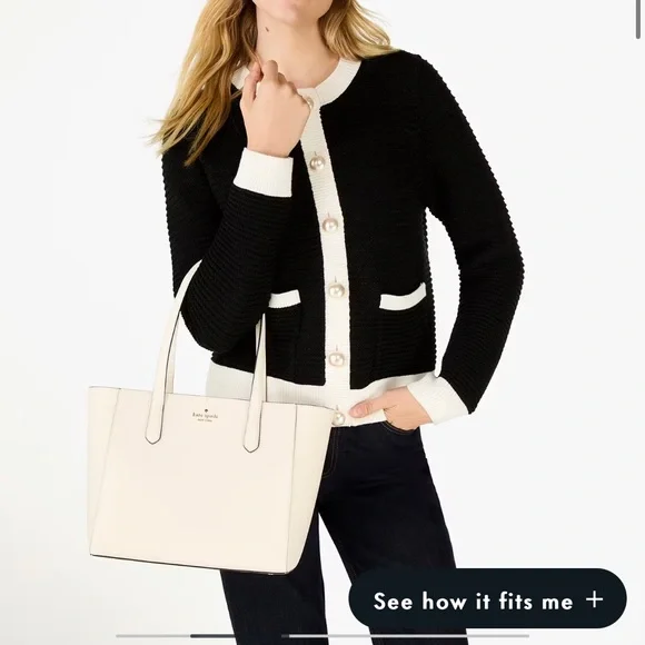 Kate Spade Elegant Cream Tote Bag perfect for spring - Picture 12 of 12